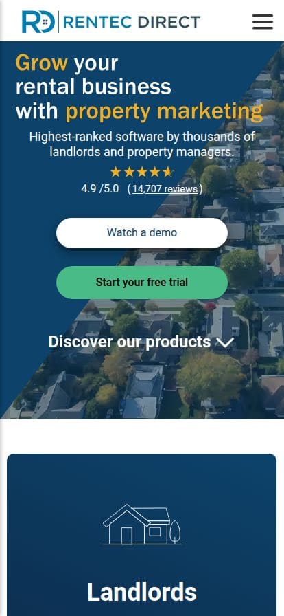 Rentec Direct スマホ表示