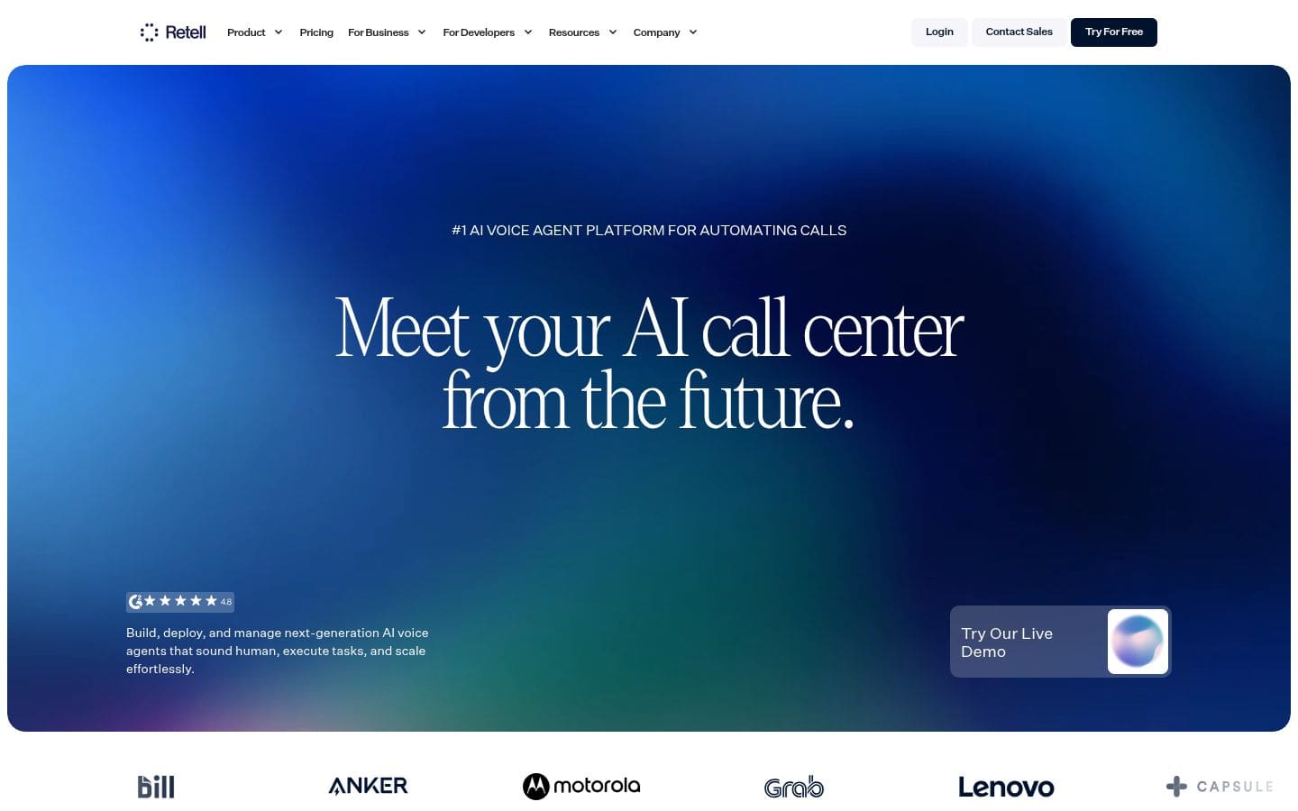 Retell AI PC表示