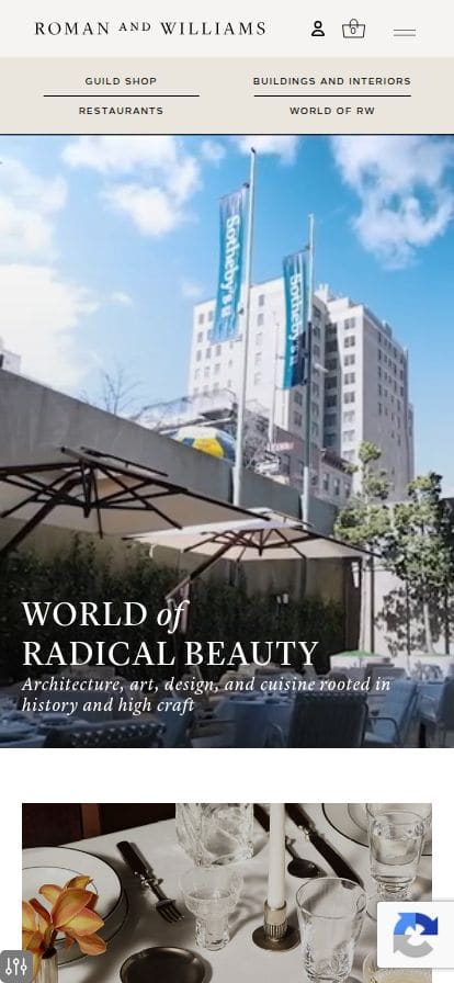 Roman and Williams スマホ表示