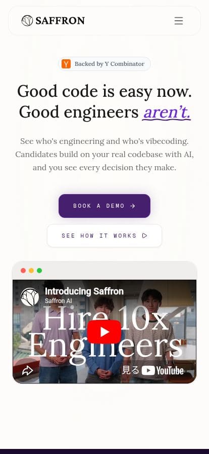 Saffron スマホ表示