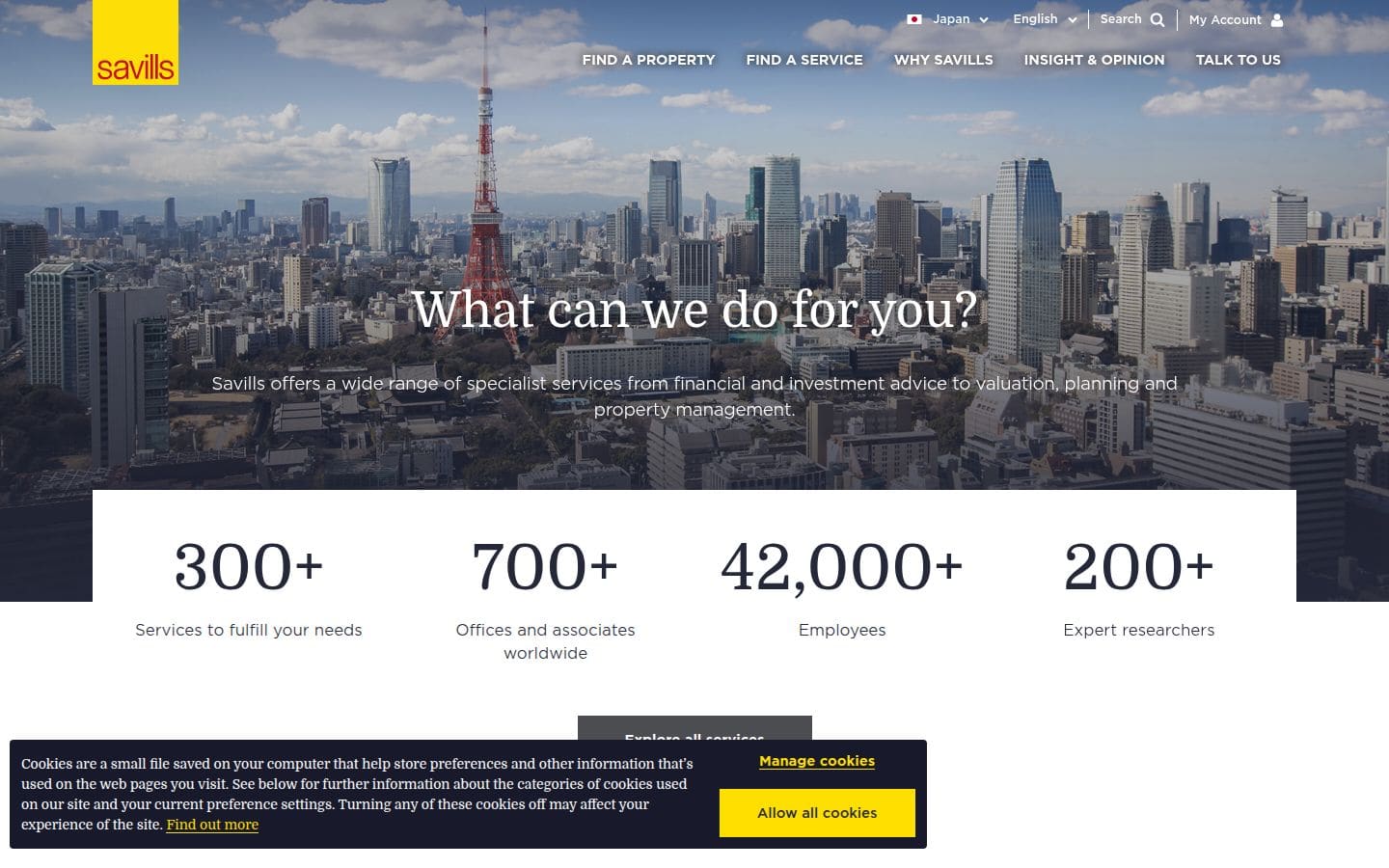 Savills Japan PC表示