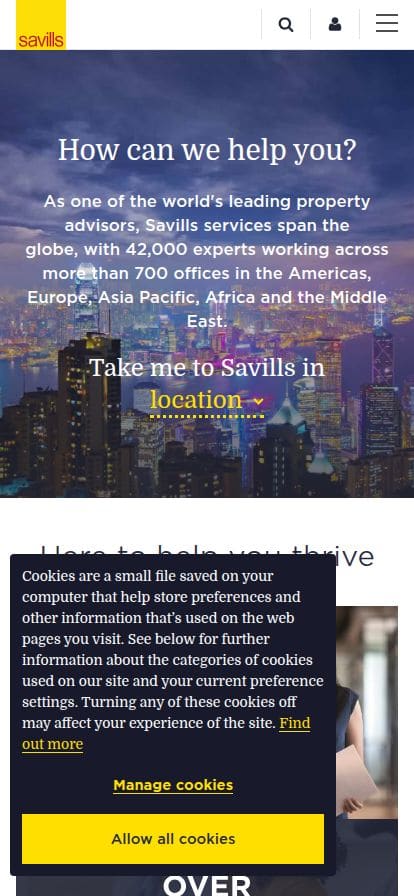 Savills スマホ表示