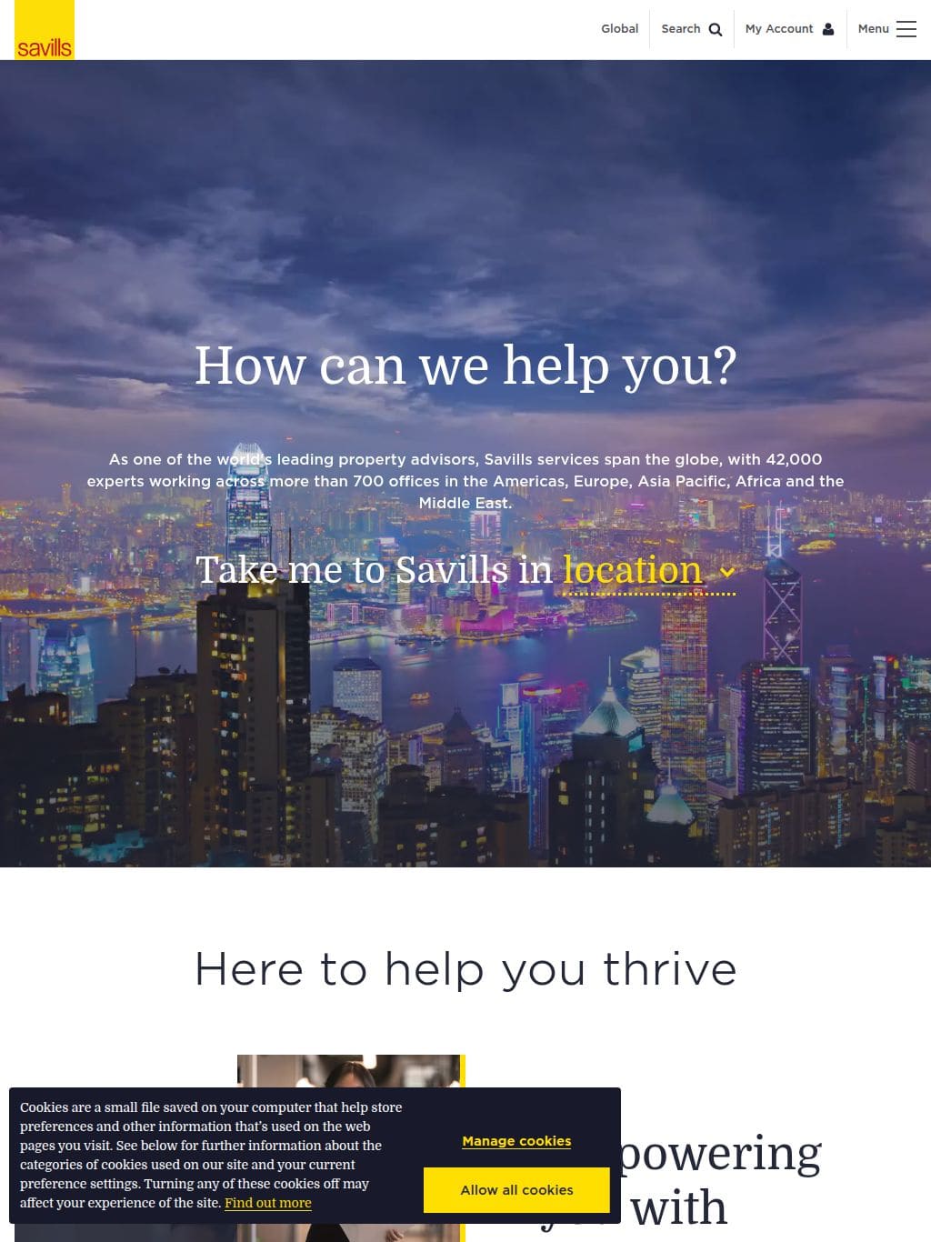 Savills タブレット表示