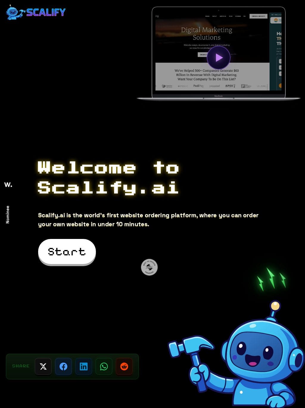 scalify.ai タブレット表示