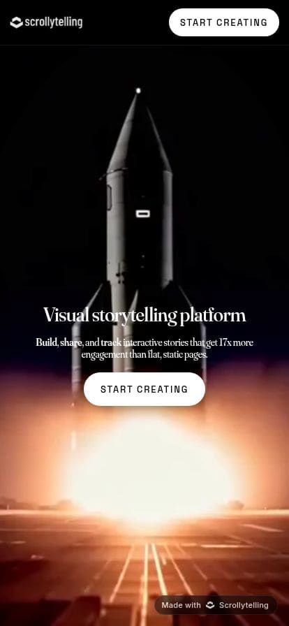 scrollytelling.ai スマホ表示
