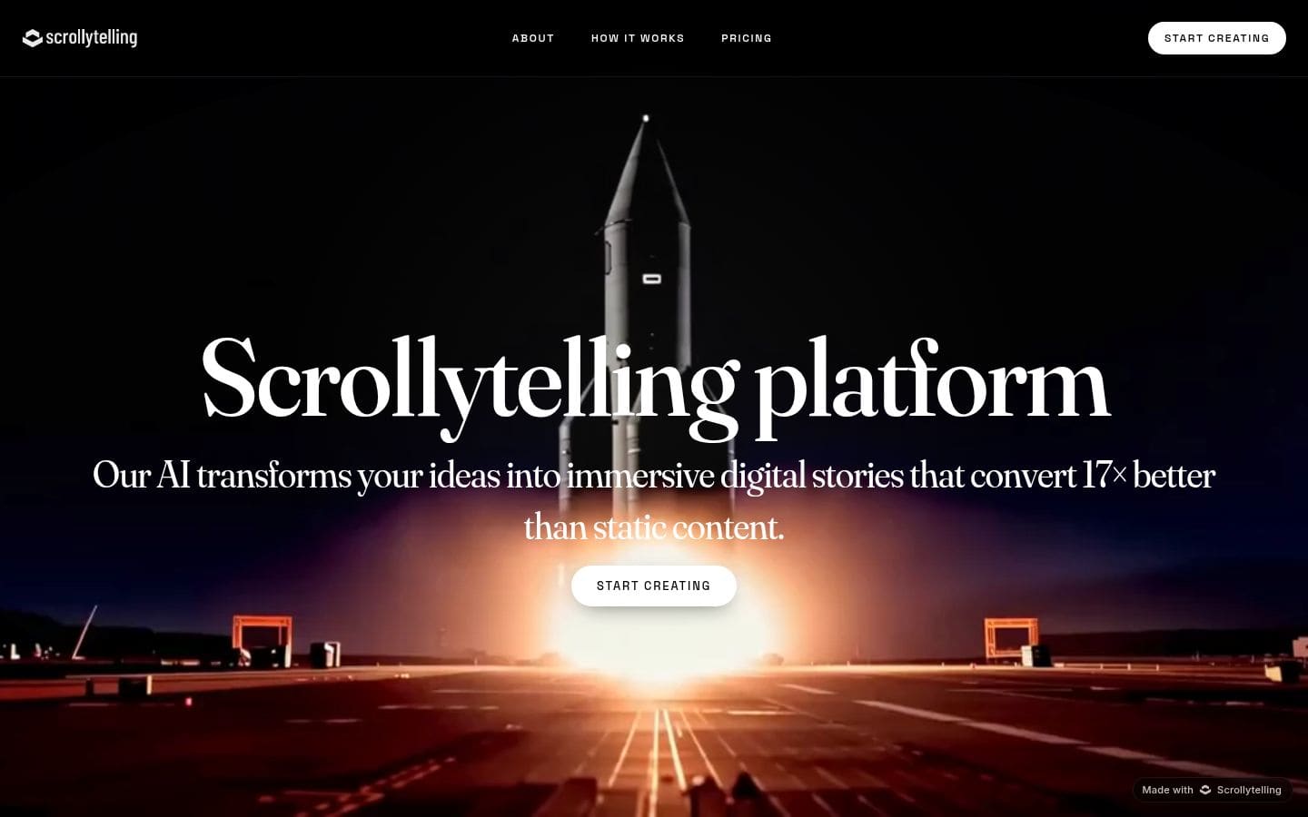 Scrollytelling platform — immersive stories built with AI PC表示