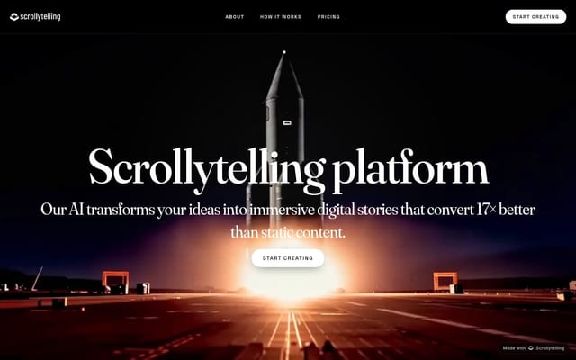 Scrollytelling platform — immersive stories built with AI