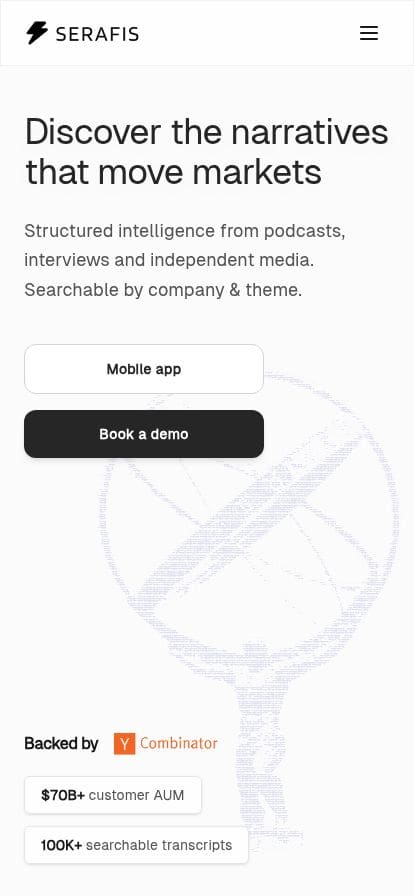 Serafis スマホ表示