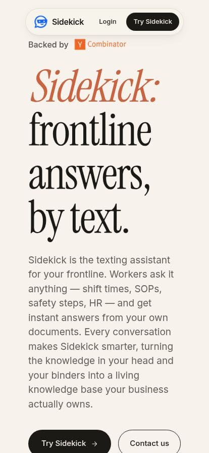 Sidekick スマホ表示