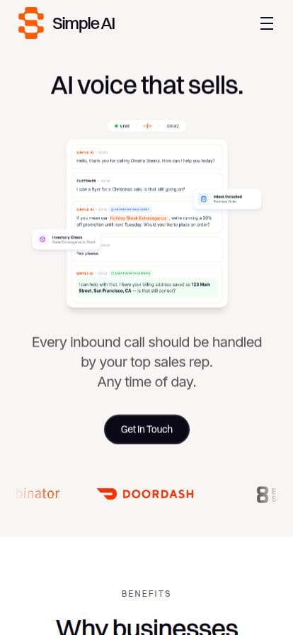 Simple AI スマホ表示