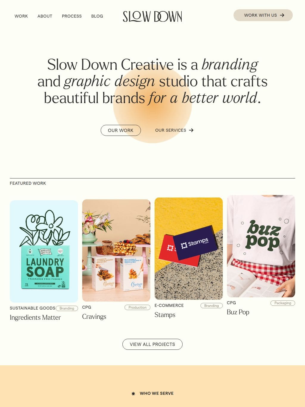 Slow Down Creative | Minneapolis Branding & Graphic Design Studio タブレット表示