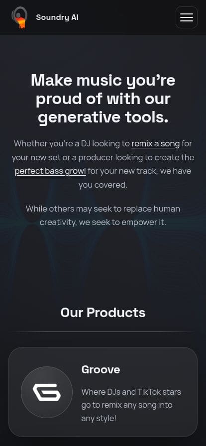 Soundry AI スマホ表示