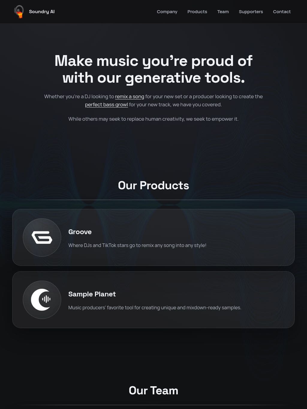 Soundry AI タブレット表示