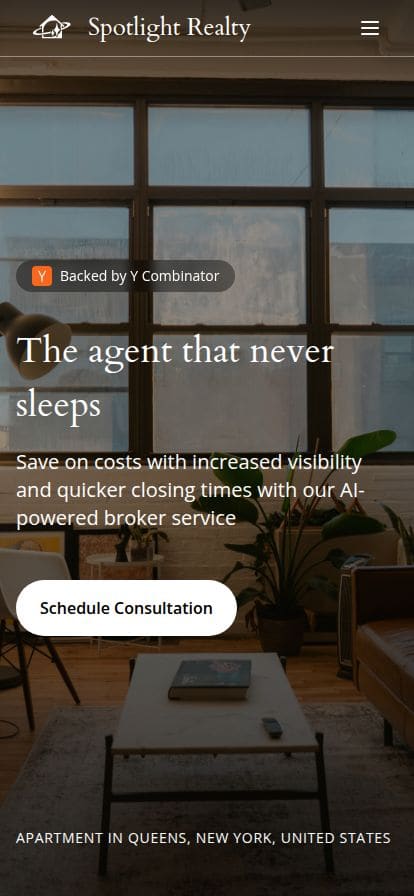 Spotlight Realty スマホ表示