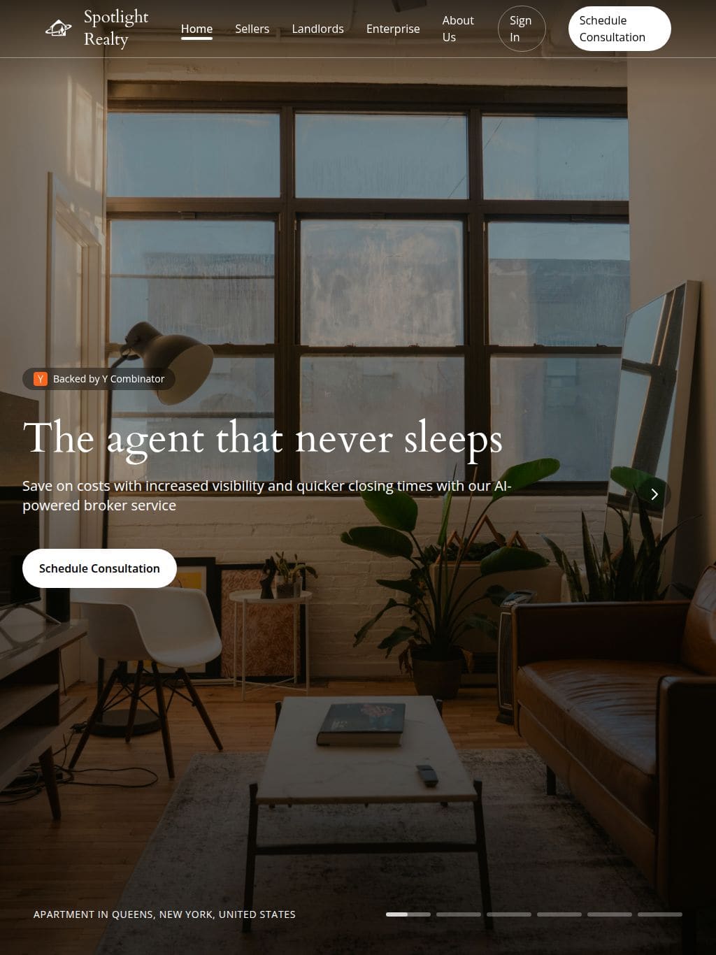Spotlight Realty タブレット表示
