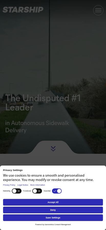 Starship Technologies スマホ表示