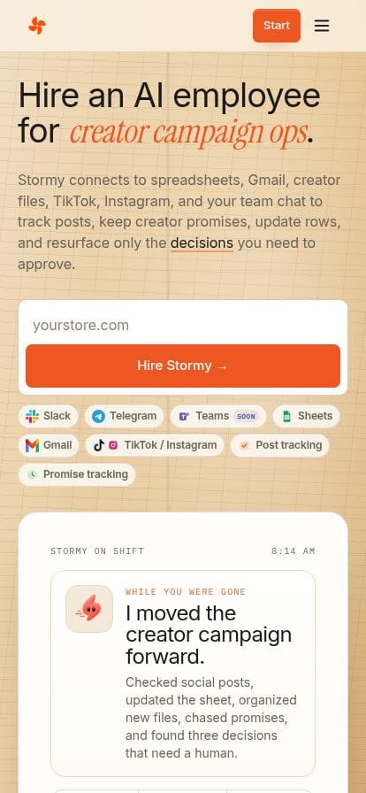 Stormy AI スマホ表示