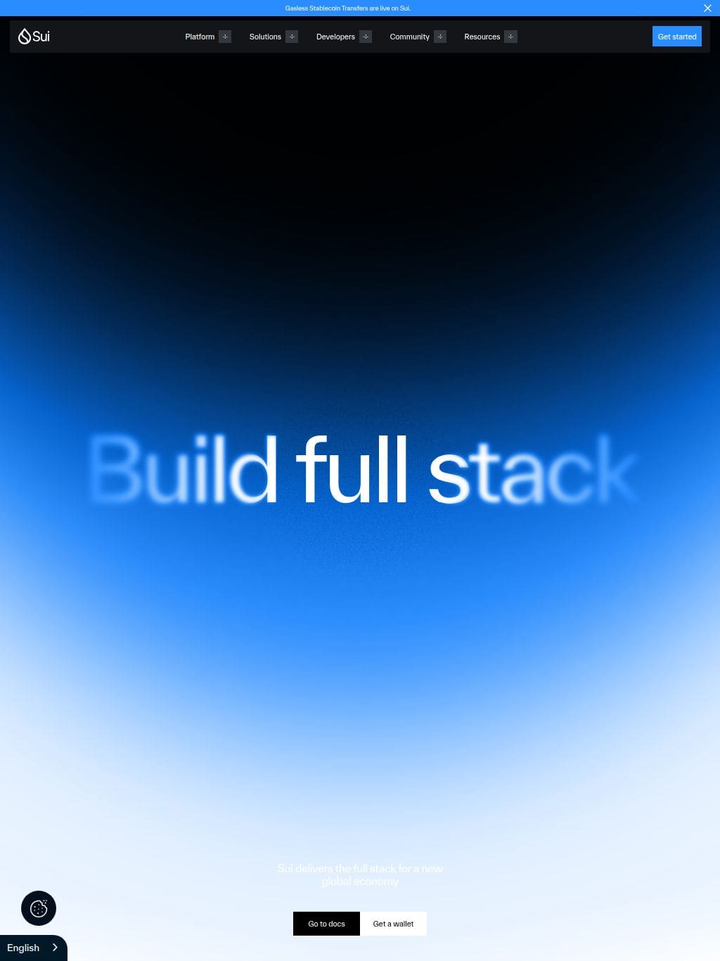 Sui | The Full Stack for a New Global Economy タブレット表示
