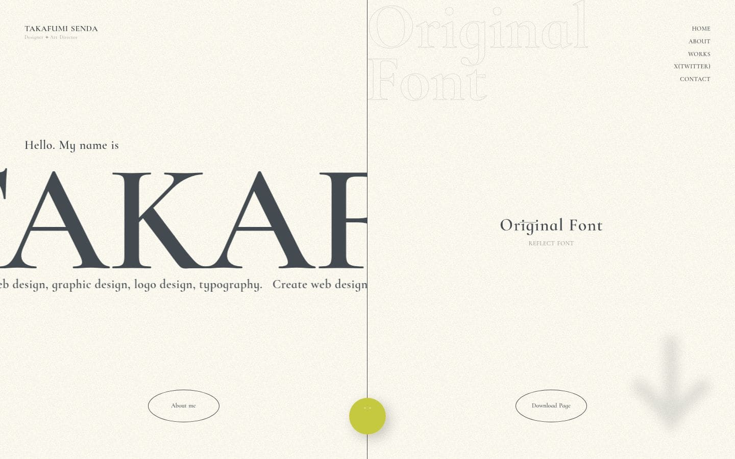 Takafumi Senda Portfolio PC表示