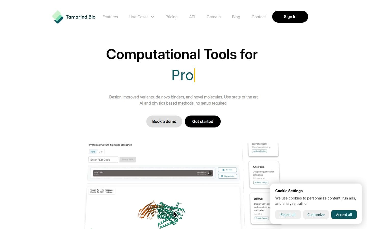 Tamarind Bio PC表示