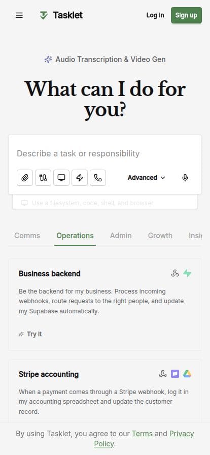 Tasklet スマホ表示
