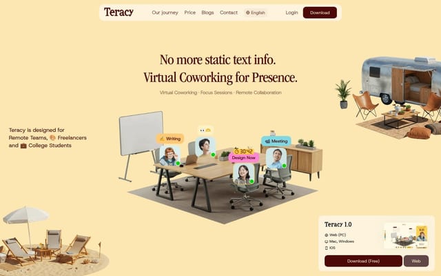 Teracy | The coworking app for remote workers.