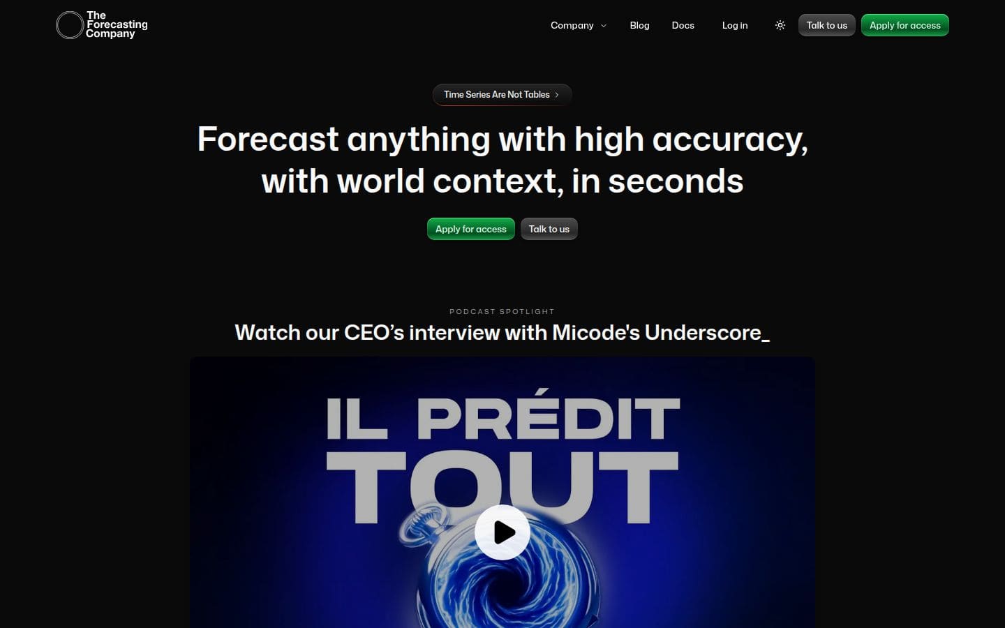 The Forecasting Company PC表示
