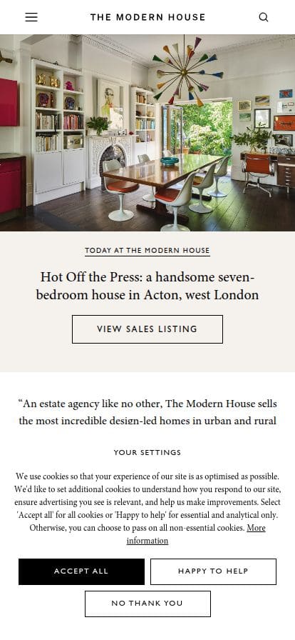 The Modern House スマホ表示