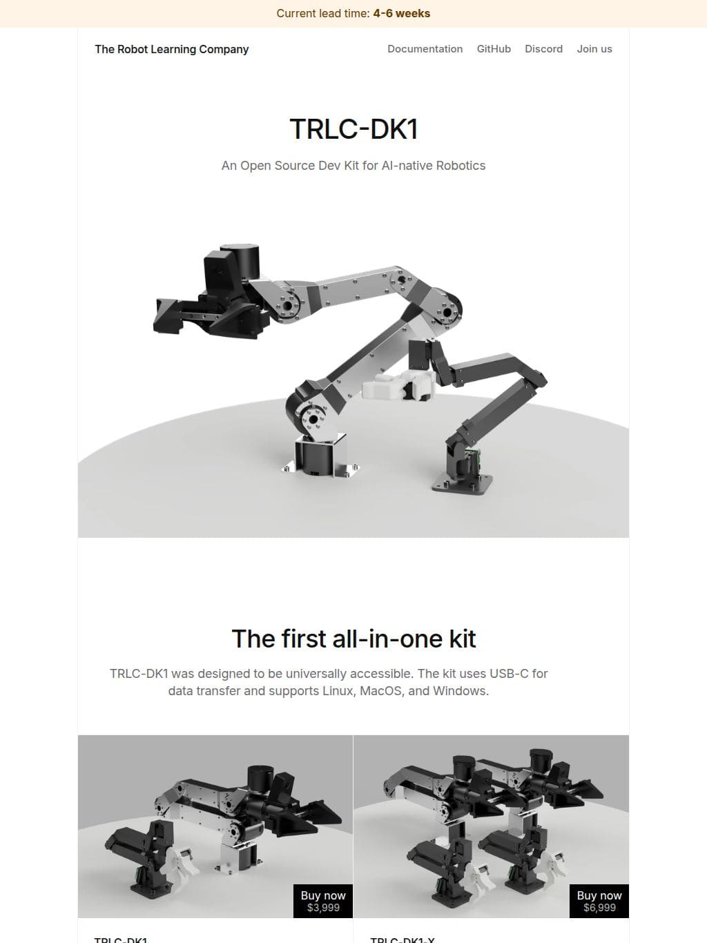The Robot Learning Company タブレット表示