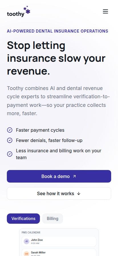 Toothy AI スマホ表示