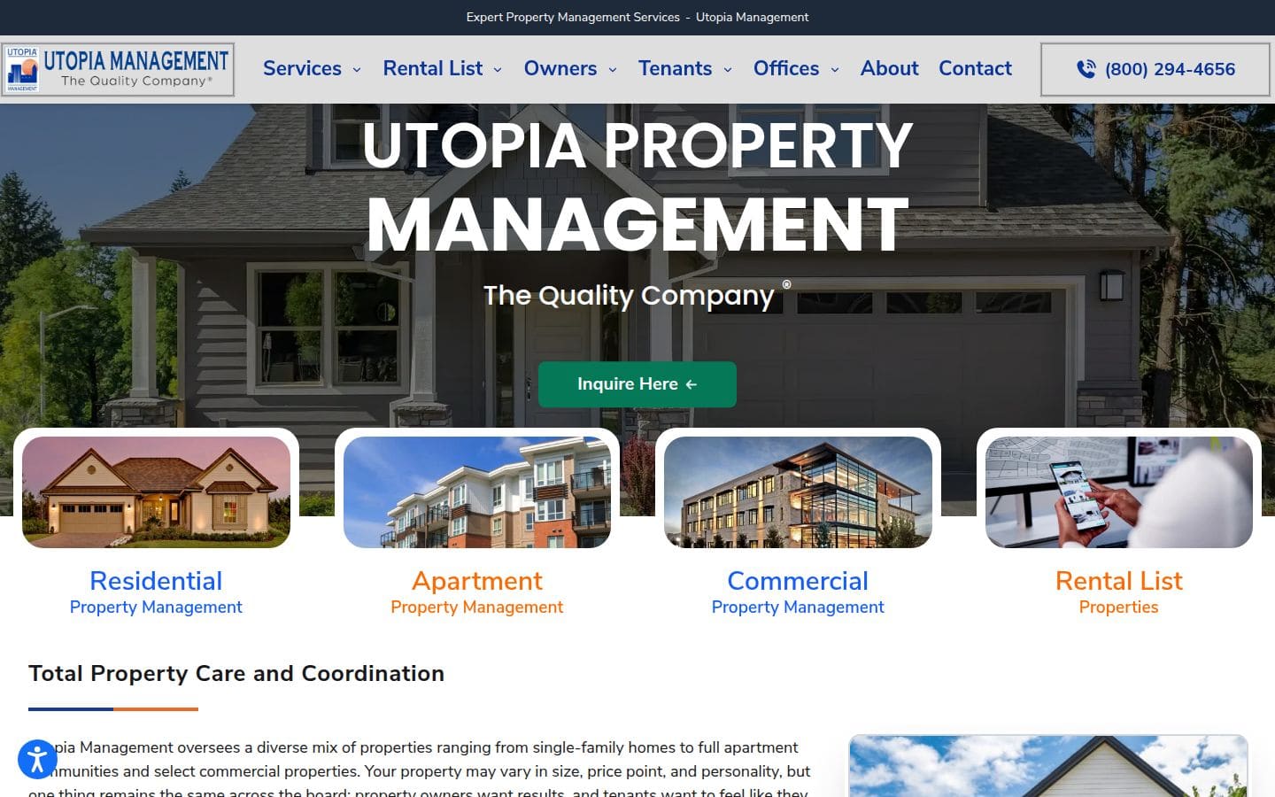 Utopia Property Management PC表示