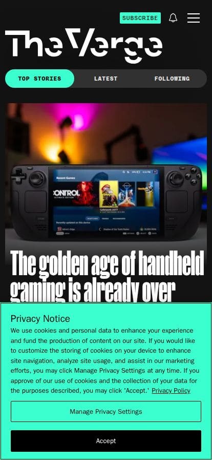 The Verge スマホ表示