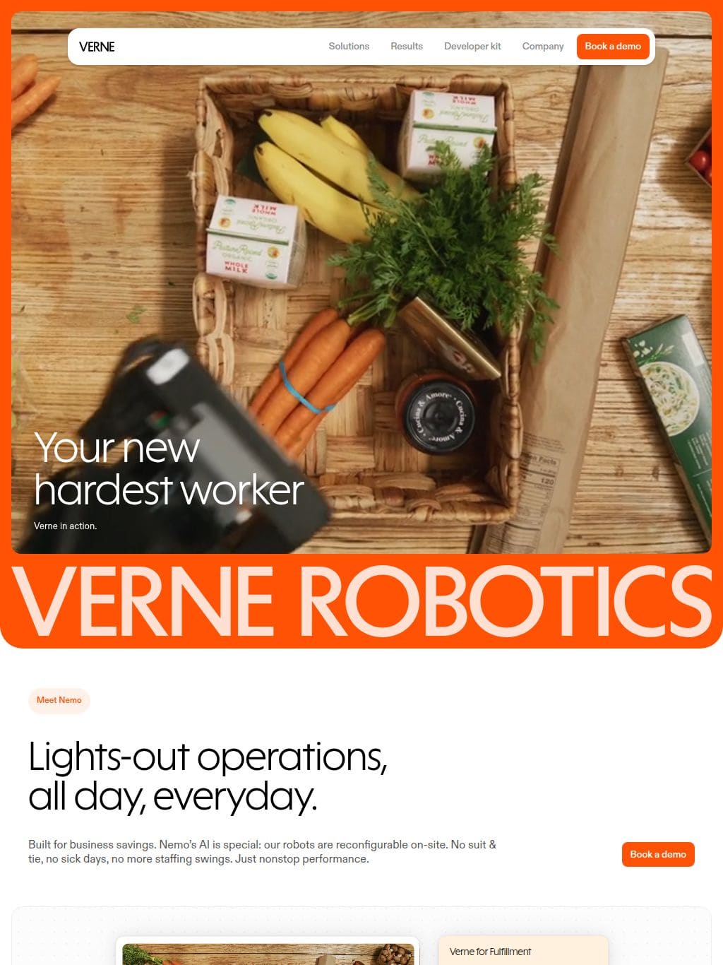 Verne Robotics タブレット表示