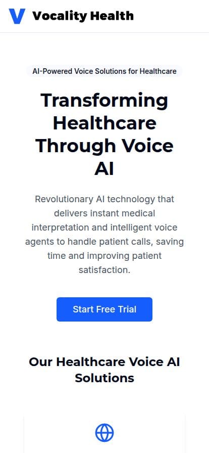 Vocality Health スマホ表示