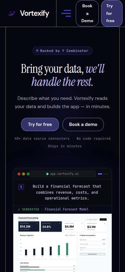 VortexifyAI スマホ表示