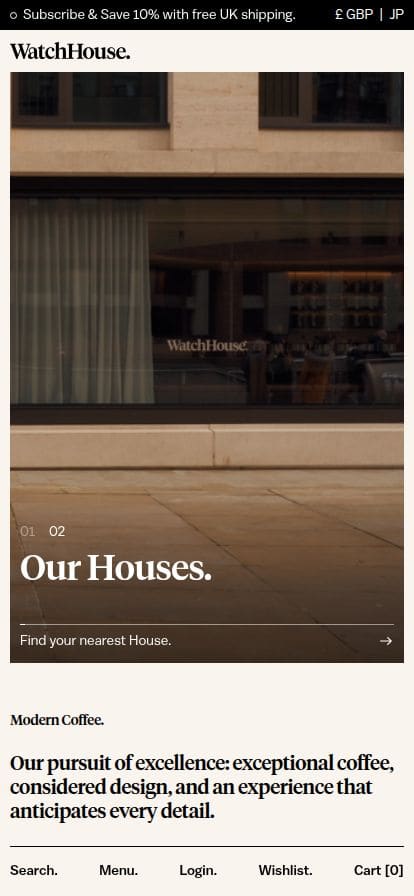 WatchHouse スマホ表示