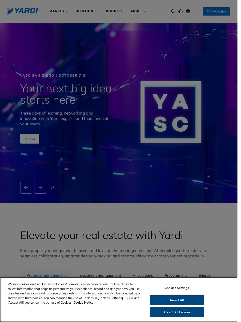 Yardi タブレット表示