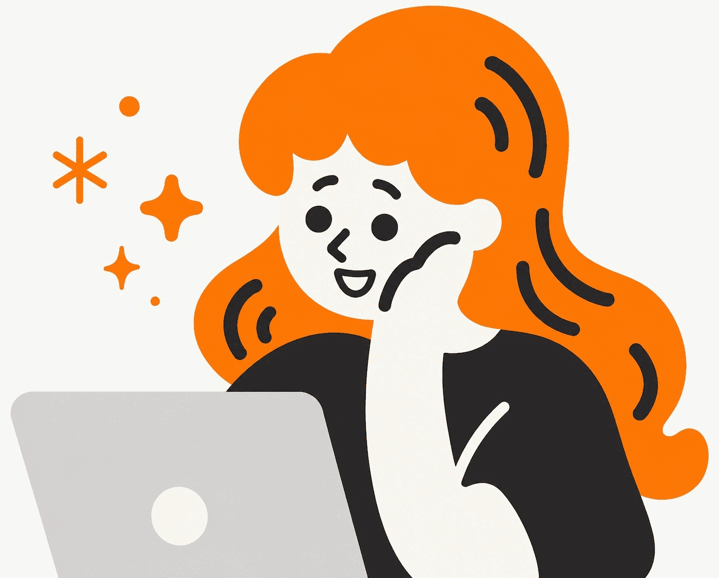 AIに依頼する女性のイラスト